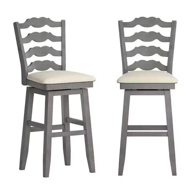 Calista French Ladder Swivel Counter and Bar Stools - iNSPIRE Q