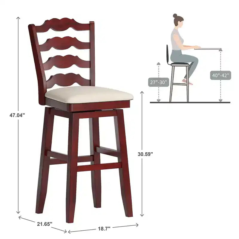 Calista French Ladder Swivel Counter and Bar Stools - iNSPIRE Q