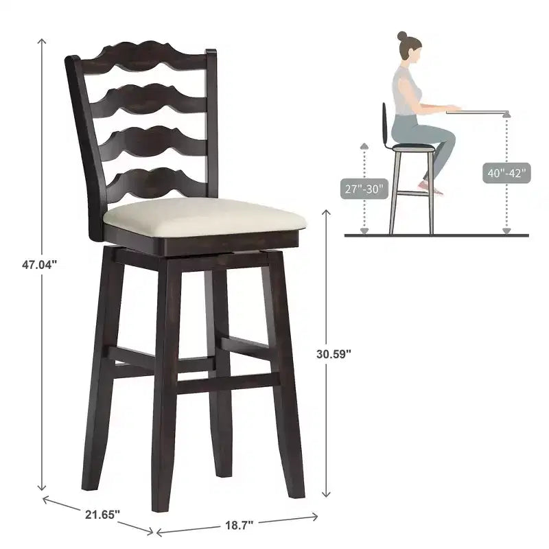 Calista French Ladder Swivel Counter and Bar Stools - iNSPIRE Q