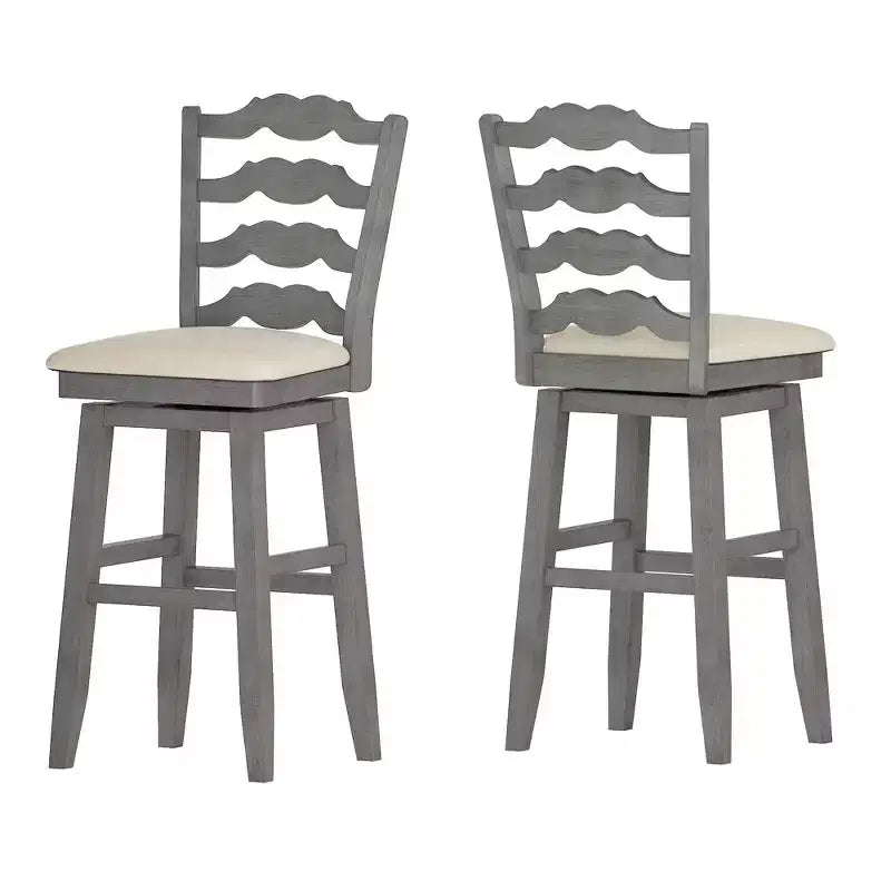 Calista French Ladder Swivel Counter and Bar Stools - iNSPIRE Q