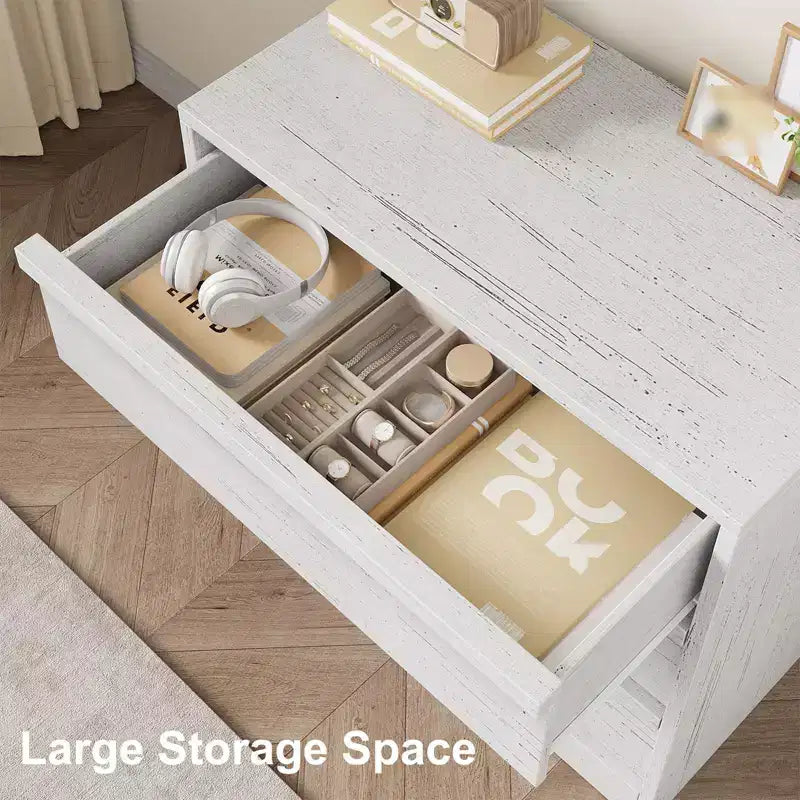 3/4/5 Drawers Dresser for Bedroom, Dressers & Chest of Drawers w/Curved Profile Design, Wood Mid Century Vertical Storage Dressers Organizer