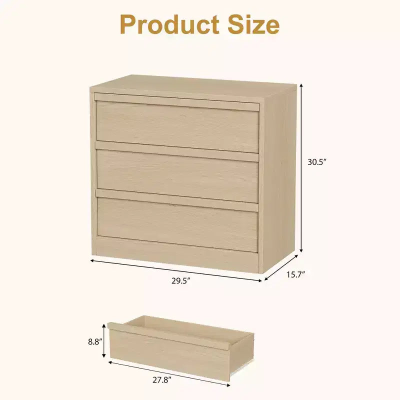 3/4/5 Drawers Dresser for Bedroom, Dressers & Chest of Drawers w/Curved Profile Design, Wood Mid Century Vertical Storage Dressers Organizer