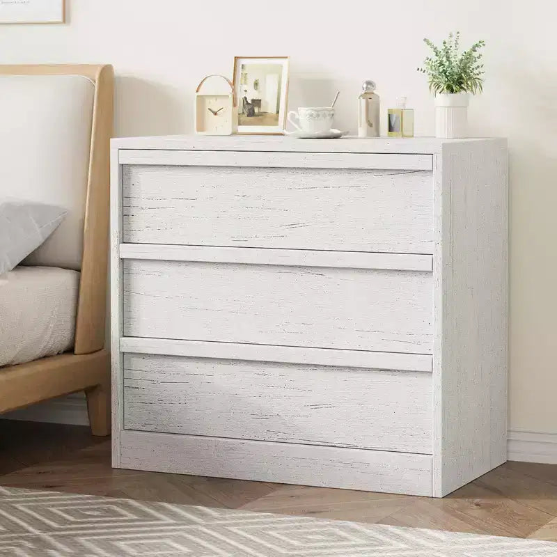 3/4/5 Drawers Dresser for Bedroom, Dressers & Chest of Drawers w/Curved Profile Design, Wood Mid Century Vertical Storage Dressers Organizer