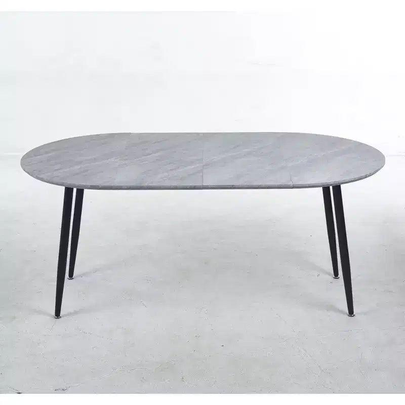 Extensible Dining Table with Metal Leg and MDF Top, 100/140/180x100x75cm, for Dining Room, Office, or Coffee Table