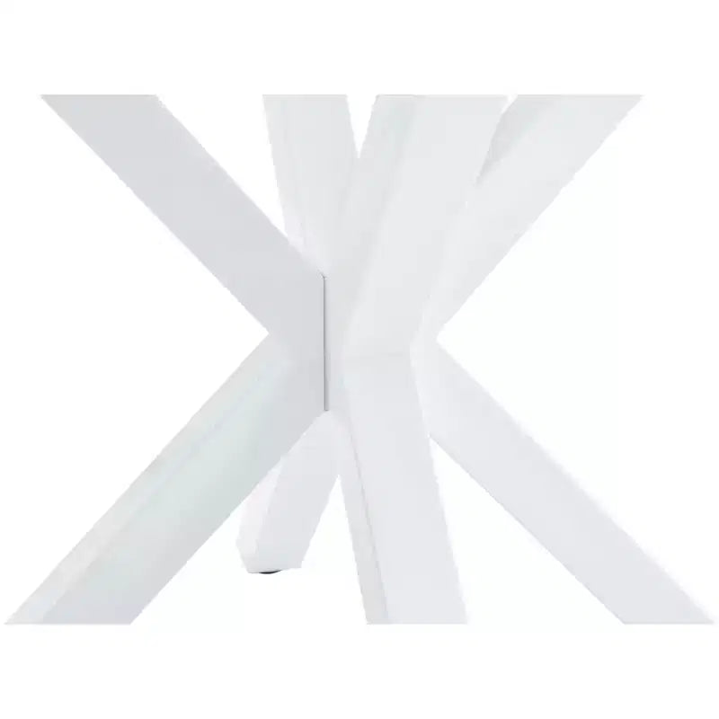 42.1-inch Mid-Century Dining Table with Round MDF Table Top and Cross Leg, for 4-6 People, Also Functions as Coffee Table