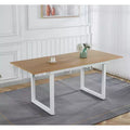 Square Extendable Dining Table with Metal Leg and MDF Top, 55.11/70.86x31.5x29.5 inches, Adjustable Length