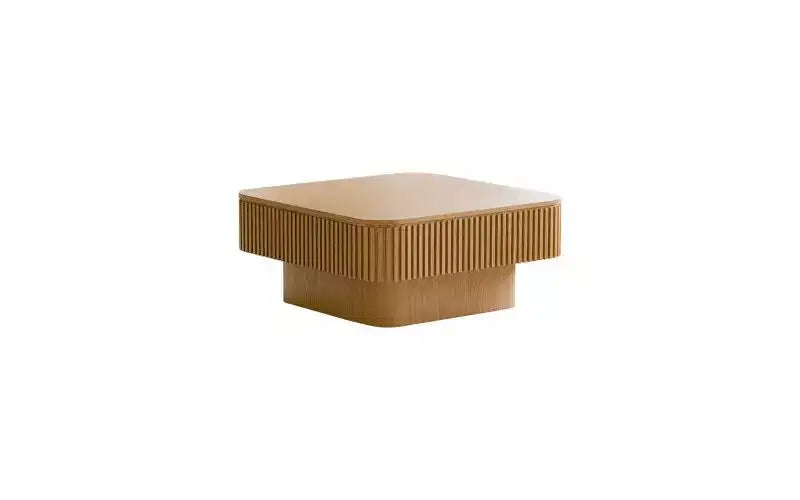 JVNOXK 31.5-inch Square Storage Coffee Table Solid Wood Veneer Modern Style Coffee Table Suitable for Living Room or Bedroom Natural Wood