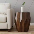 HomeRoots 20 Black Distressed Solid Wood Square End Table