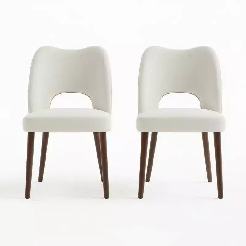 Mid-Century Modern Dining Chairs Set with Cushioned Seats, Ergonomic Curved Back, Sturdy Wooden Frame for Kitchen, Dining, Office