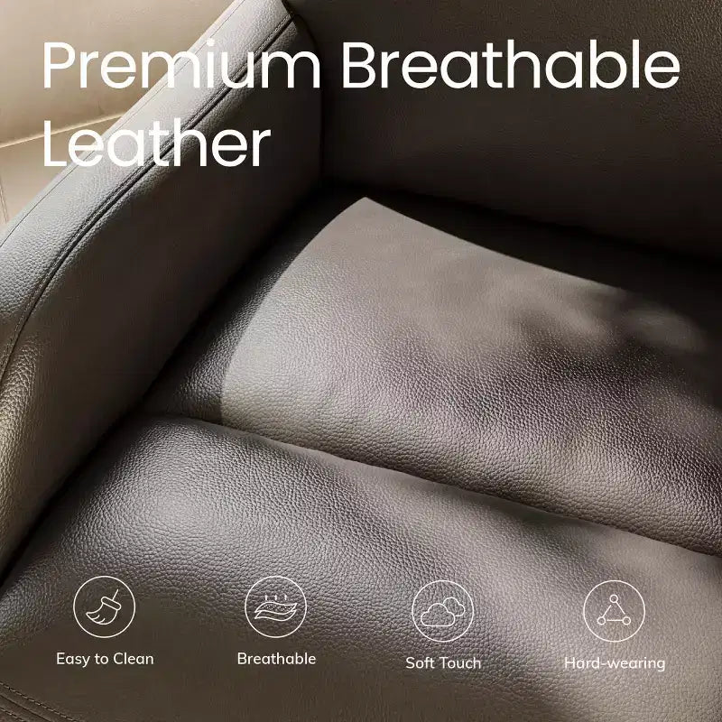 COLAMY Dual Motor Power Lift Recliner Premium Leather Electric Massage Chair with Dual Zone Heat & Lay Flat Sleep Mode