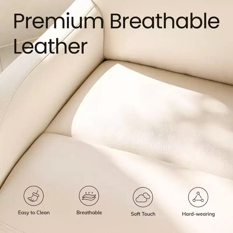 COLAMY Dual Motor Power Lift Recliner Premium Leather Electric Massage Chair with Dual Zone Heat & Lay Flat Sleep Mode
