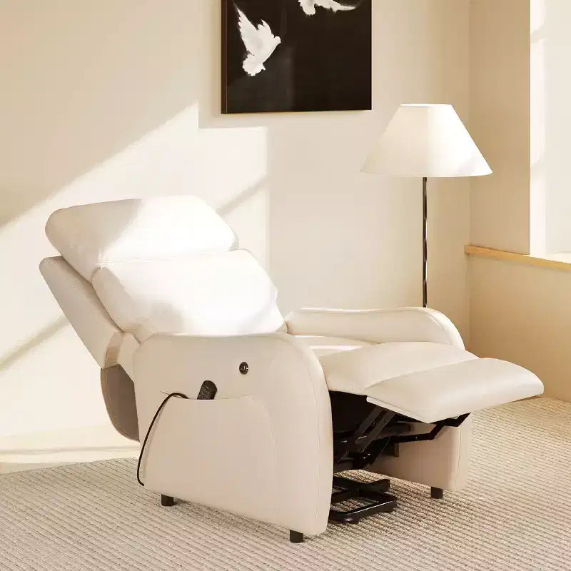 COLAMY Dual Motor Power Lift Recliner Premium Leather Electric Massage Chair with Dual Zone Heat & Lay Flat Sleep Mode
