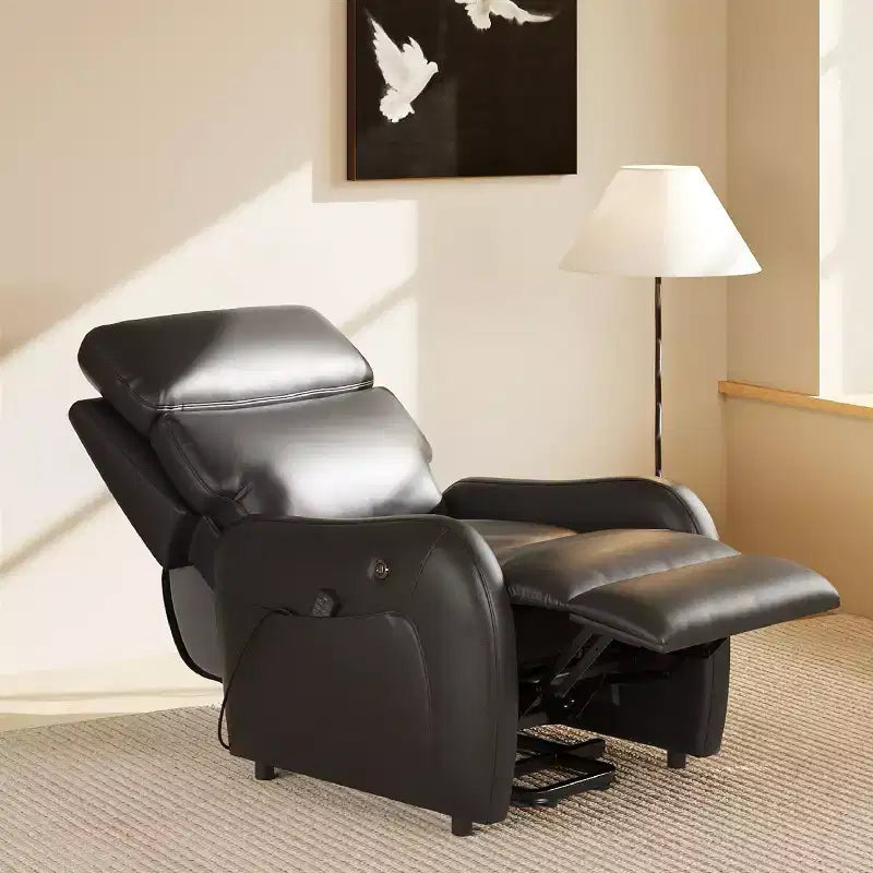 COLAMY Dual Motor Power Lift Recliner Premium Leather Electric Massage Chair with Dual Zone Heat & Lay Flat Sleep Mode