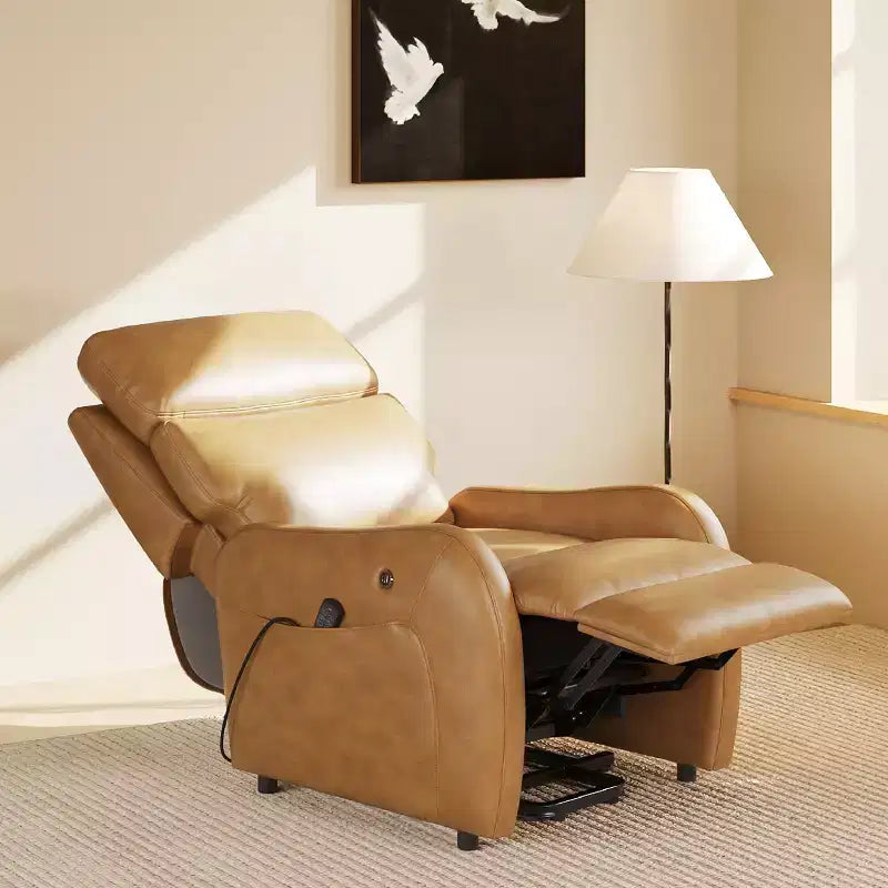 COLAMY Dual Motor Power Lift Recliner Premium Leather Electric Massage Chair with Dual Zone Heat & Lay Flat Sleep Mode