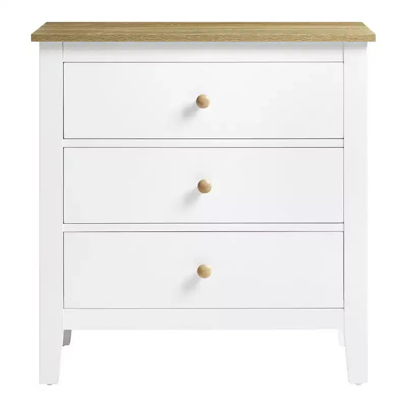 Large 3 Drawer Nightstand with Solid Wood Knobs