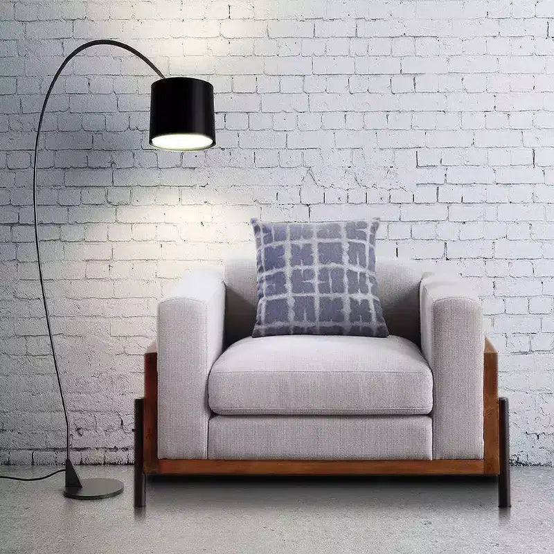 45" Pelton Chair Fabric/Walnut - Acme Furniture: Contemporary Mid-Century Modern, Foam Fill, Removable Cushions, Metal Legs
