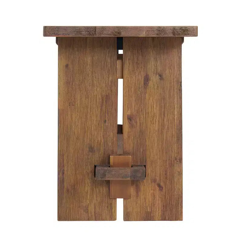 40" Bethel Acacia Wood Bench and Coat Hook with Shelf Natural - Alaterre Furniture: Industrial Style Hall Tree, Mudroom Organizer